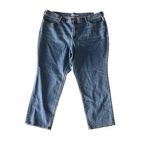 NWT Land's End Women's Size 24W High Rise Straight Leg Medium Wash
